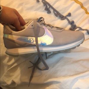 Nike shoes metallic swoosh